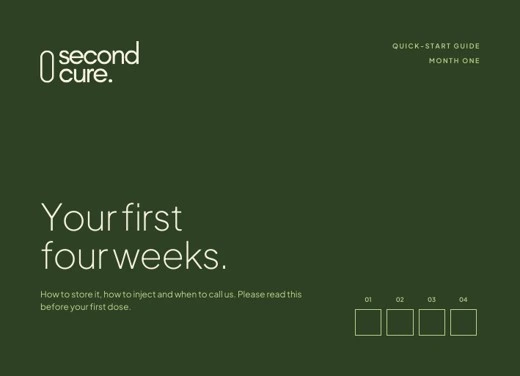 The green Second Cure quick-start guide, Your first four weeks