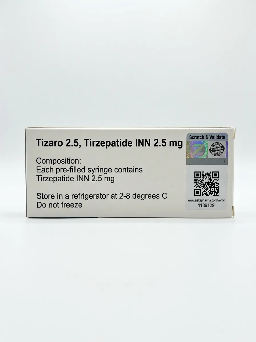 Scratch-and-validate hologram on the side of the Tizaro box