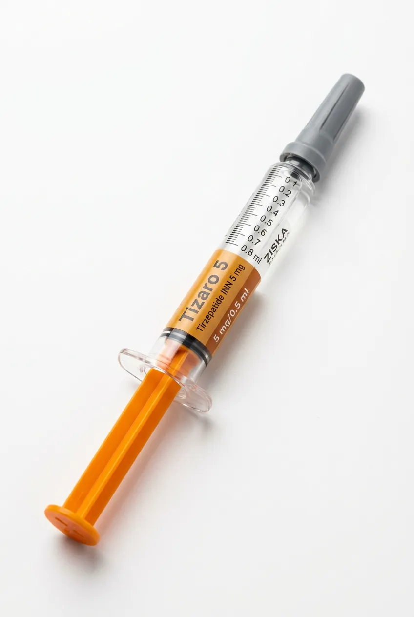 Tizaro pre-filled syringe with 0.5 mL dose markings